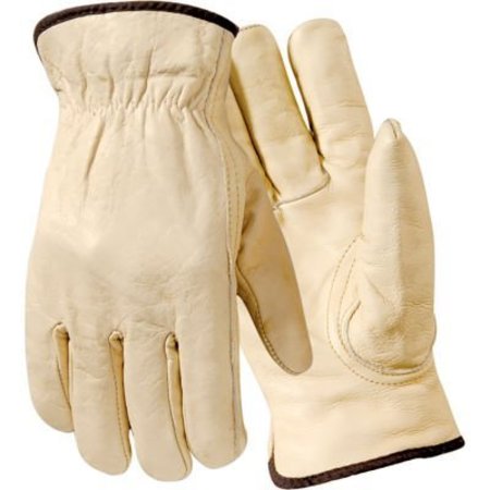WELLS LAMONT INDUSTRIAL Insulated Cowhide Leather Driver Glove, Jersey Lined, L, 12PK Y0062L